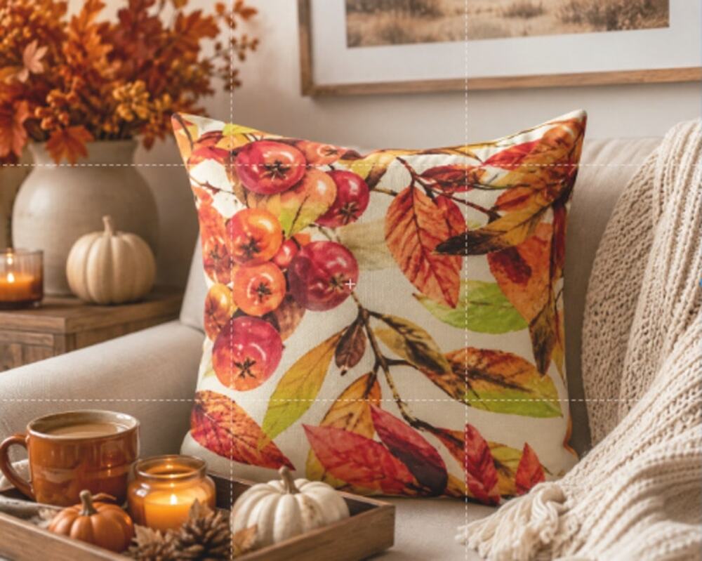 NWT Set of 4 Fall Bird Berry 18x18 Throw Pillow Covers Thanksgiving Decor